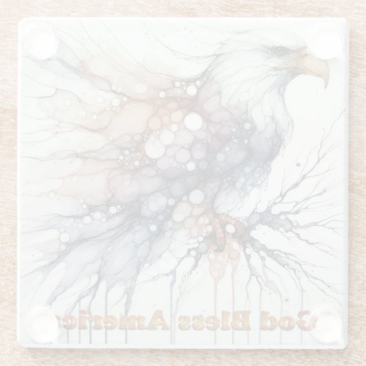 Gott segle America Eagle Glasuntersetzer (Rückseite)