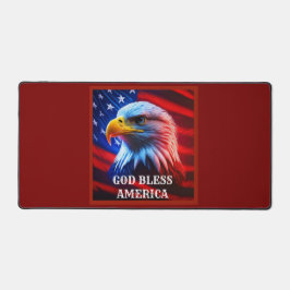 Gott segle Amerika US Flag Bald Eagle Schreibtischunterlage