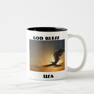 Gott segle USA Sunset Cloud Eagle Zweifarbige Tasse