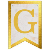 Gott segne 6 Buchstaben Gold Marmor Taufkommune Wimpelkette (Erste Fahne)