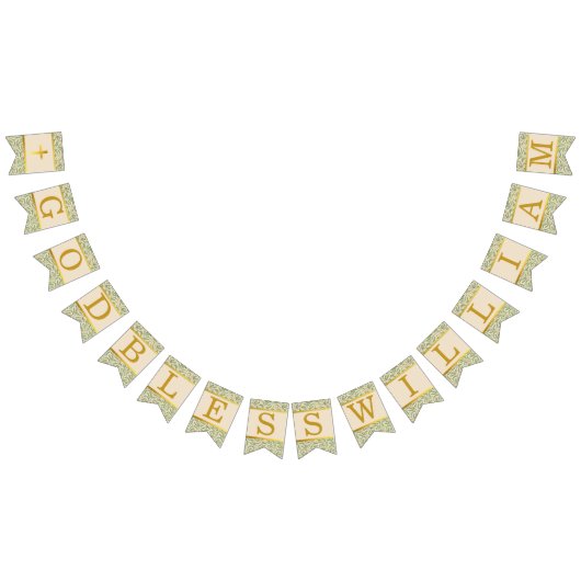 Gott segne 7 Briefe Grün Blätter Taufenkommunen Wimpelkette (Alle)