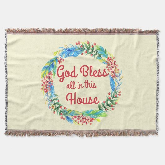 Gott segne alle in diesem Haus werfen Blanket Decke (Vorderseite)