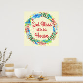 Gott segne alle in diesem Poster (Küche)
