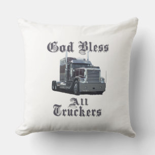 Gott segne alle LKWs werfen Kissen