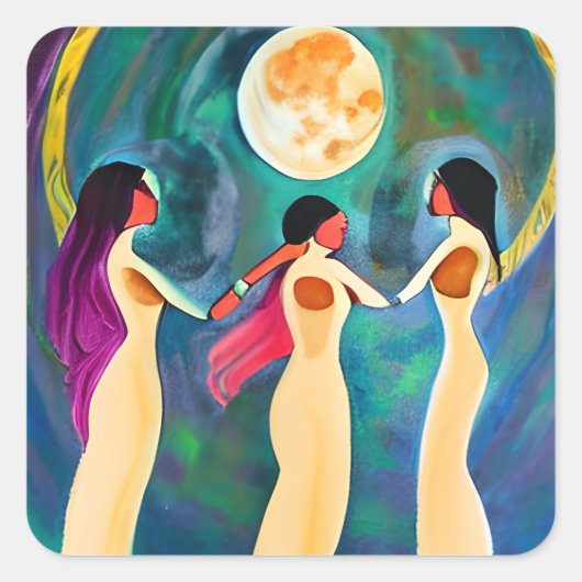 Gott segne alles unter dem Mond Quadratischer Aufkleber (Vorderseite)