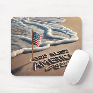 Gott segne America Beach Sign Mousepad