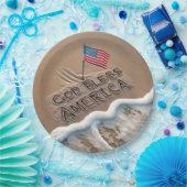Gott segne America Beach Sign Pappteller (Party)