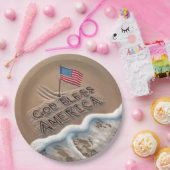 Gott segne America Beach Sign Pappteller (Party)