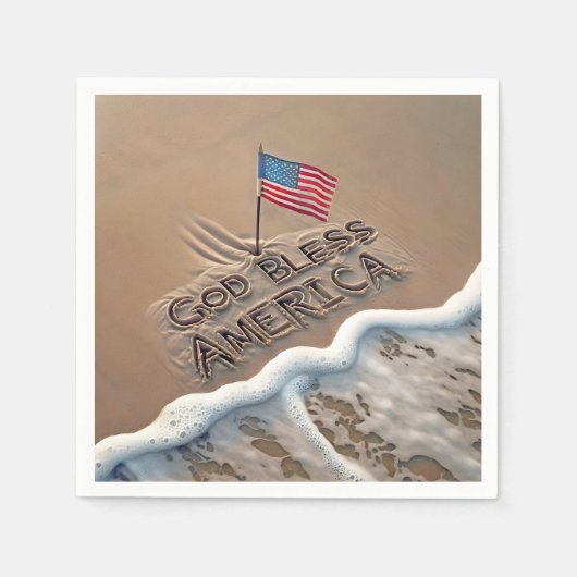 Gott segne America Beach Sign Serviette (Vorderseite)