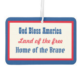 Gott segne America Retro Patriotic Red Blue White Autolufterfrischer (Rückseite)