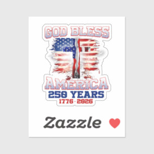 Gott segne Amerika 250 Jahre 1776 2026 Aufkleber