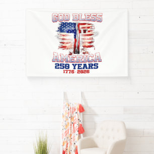 Gott segne Amerika 250 Jahre 1776 2026 Banner