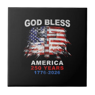 Gott segne Amerika 250 Jahre 1776-2026 Christliche Fliese