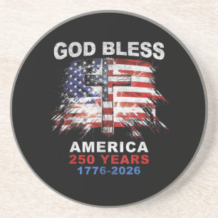 Gott segne Amerika 250 Jahre 1776-2026 Christliche Getränkeuntersetzer