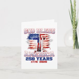 Gott segne Amerika 250 Jahre 1776 2026 Feiertagskarte
