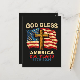 Gott segne Amerika 250 Jahre 1776-2026 Feiertagspostkarte