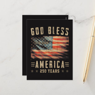 Gott segne Amerika 250 Jahre 1776-2026 Feiertagspostkarte