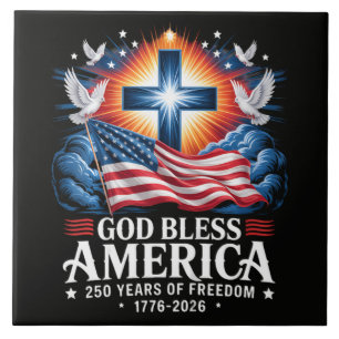 Gott segne Amerika 250 Jahre 1776-2026 Fliese
