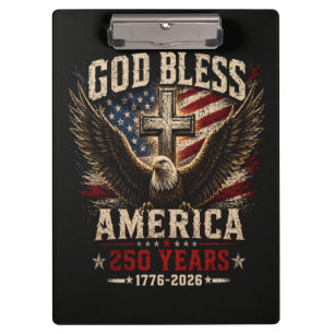 Gott segne Amerika 250 Jahre 1776-2026 Klemmbrett