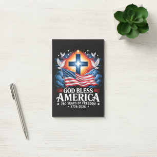 Gott segne Amerika 250 Jahre 1776-2026 Post-it Klebezettel