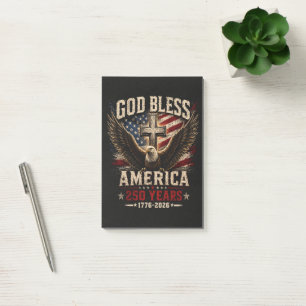 Gott segne Amerika 250 Jahre 1776-2026 Post-it Klebezettel