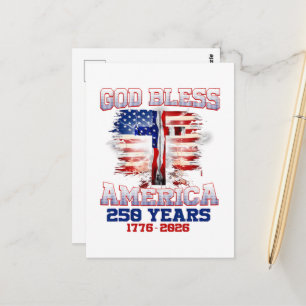 Gott segne Amerika 250 Jahre 1776 2026 Postkarte