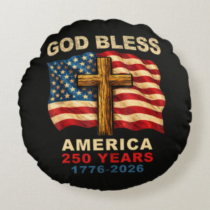 Gott segne Amerika 250 Jahre 1776-2026 Rundes Kissen
