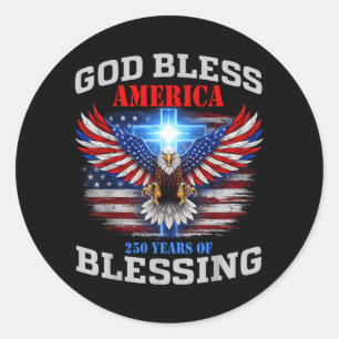 Gott segne Amerika 250 Jahre Segen 1776 2026 Runder Aufkleber