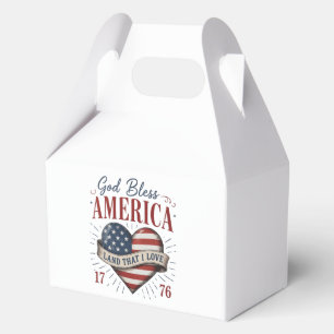Gott segne Amerika 250. patriotische Herzflagge Geschenkschachtel