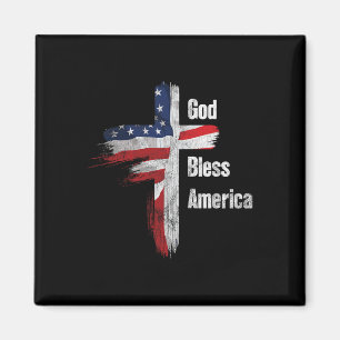 Gott segne Amerika 4. Juli Christlicher Patriot US Magnet