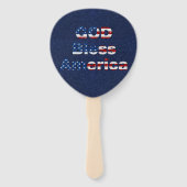 Gott segne Amerika 4. Juli Glitzer Fächer (Rückseite)