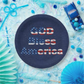 Gott segne Amerika 4. Juli Glitzer Pappteller (Party)