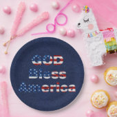 Gott segne Amerika 4. Juli Glitzer Pappteller (Party)
