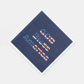 Gott segne Amerika 4. Juli Glitzer Serviette (Ecke)