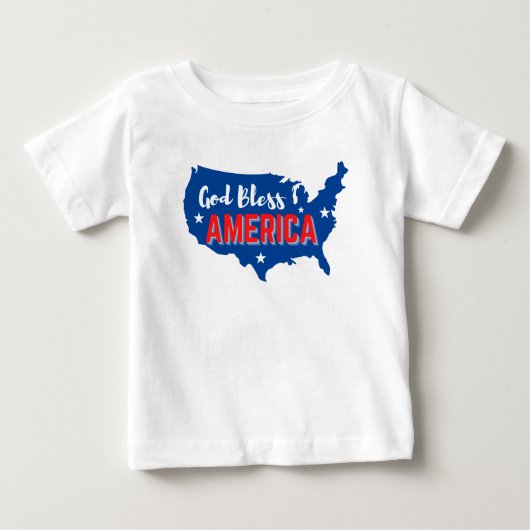 Gott segne Amerika 4. Juli mit Amerika Karte T-S Baby T-shirt (Vorderseite)