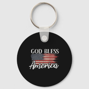Gott segne Amerika 4. Juli Patriotisches USA  Schlüsselanhänger