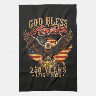 Gott segne Amerika Adler 250 Jahre 1776 2026 Geschirrtuch