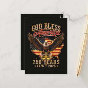 Gott segne Amerika Adler 250 Jahre 1776 2026  Postkarte