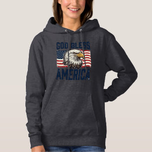 Gott segne Amerika Adler Patriotisches Vektor-Desi Hoodie