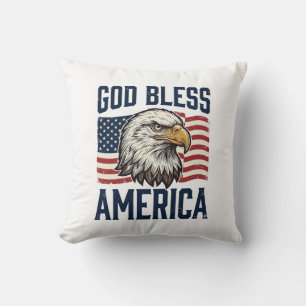Gott segne Amerika Adler Patriotisches Vektor-Desi Kissen
