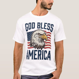 Gott segne Amerika Adler Patriotisches Vektordesig T-Shirt
