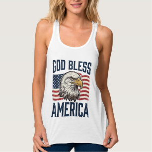 Gott segne Amerika Adler Patriotisches Vektordesig Tank Top