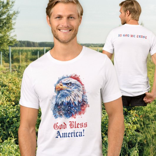Gott segne Amerika Adlersteine rot weiß und blau Tri-Blend Shirt