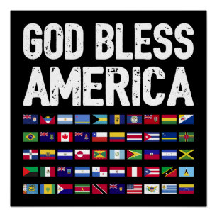Gott segne Amerika Alle Länder Latino Stolz I Poster