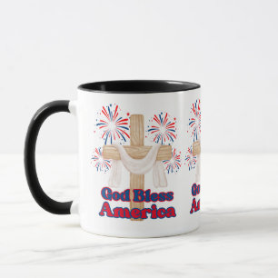Gott segne Amerika als glaubwürdiger Bibelpatot Tasse