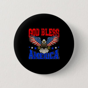 Gott segne Amerika American Eagle Flag 4. Juli Button
