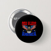 Gott segne Amerika American Eagle Flag 4. Juli Button (Vorne & Hinten)