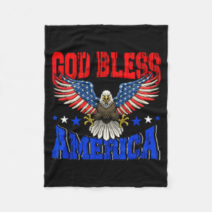 Gott segne Amerika-Amerikanische Adler-Flagge 4. J Fleecedecke