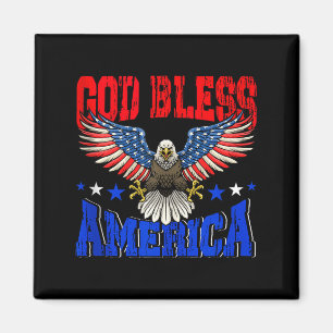 Gott segne Amerika Amerikanische Adler-Flagge 4. J Magnet