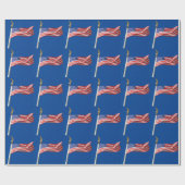 Gott segne Amerika, amerikanische Flagge, Patriot- Geschenkpapier (Flach)